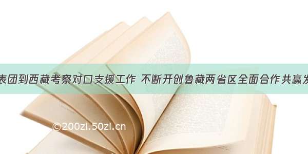 山东省代表团到西藏考察对口支援工作 不断开创鲁藏两省区全面合作共赢发展新局面