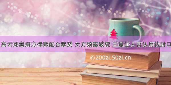 高云翔案辩方律师配合默契 女方频露破绽 王晶证人否认用钱封口