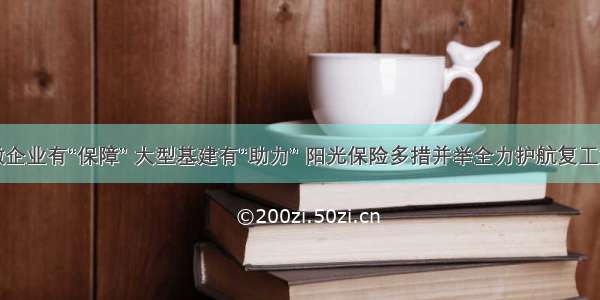 小微企业有“保障” 大型基建有“助力” 阳光保险多措并举全力护航复工复产