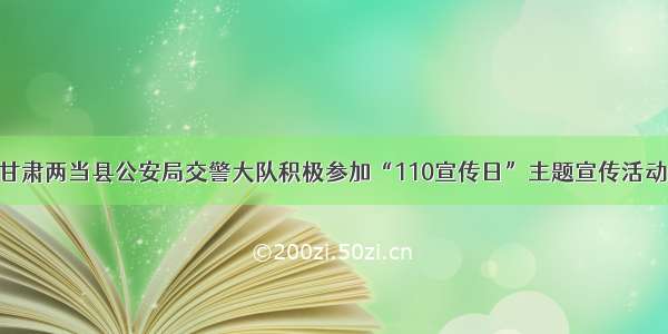 甘肃两当县公安局交警大队积极参加“110宣传日”主题宣传活动