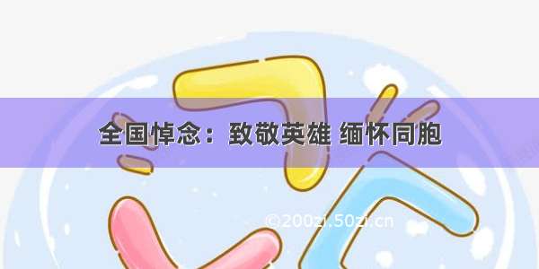 全国悼念：致敬英雄 缅怀同胞