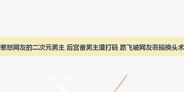 惹怒网友的二次元男主 后宫番男主遭打码 路飞被网友恶搞换头术