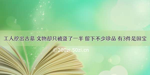 工人挖出古墓 文物却只被盗了一半 留下不少珍品 有3件是国宝