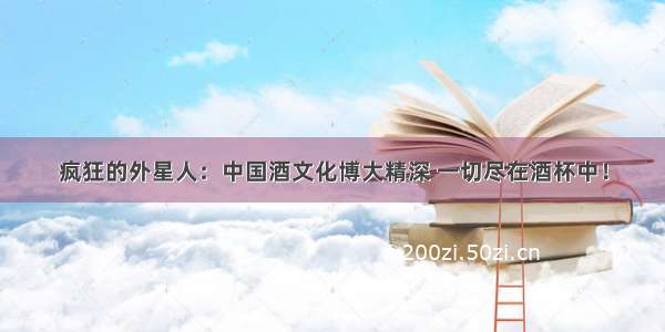 疯狂的外星人：中国酒文化博大精深 一切尽在酒杯中！