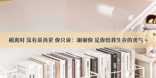 相离时 没有说再见 你只说：谢谢你 是你给我生存的勇气～