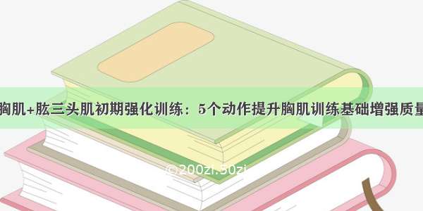 胸肌+肱三头肌初期强化训练：5个动作提升胸肌训练基础增强质量