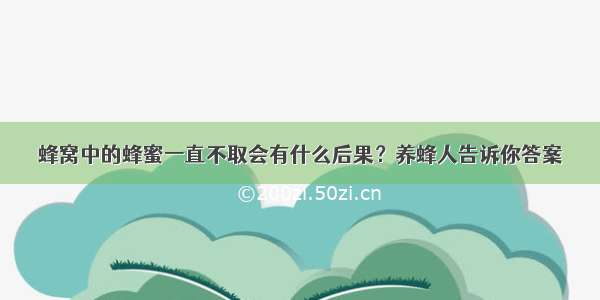 蜂窝中的蜂蜜一直不取会有什么后果？养蜂人告诉你答案