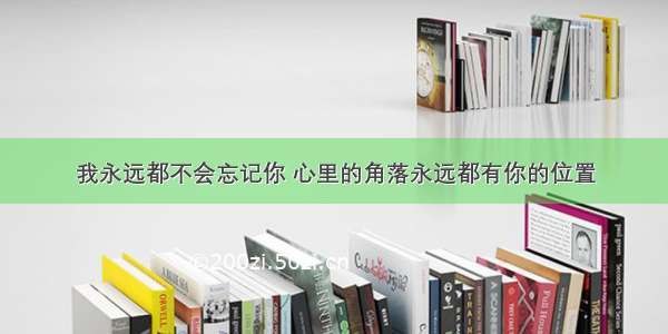 我永远都不会忘记你 心里的角落永远都有你的位置