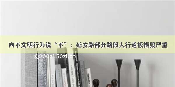 向不文明行为说“不”：延安路部分路段人行道板损毁严重