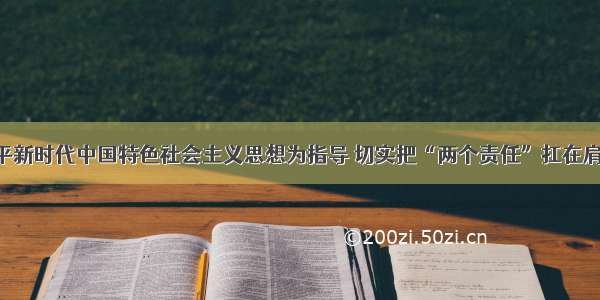 坚持以习近平新时代中国特色社会主义思想为指导 切实把“两个责任”扛在肩上 落实到位