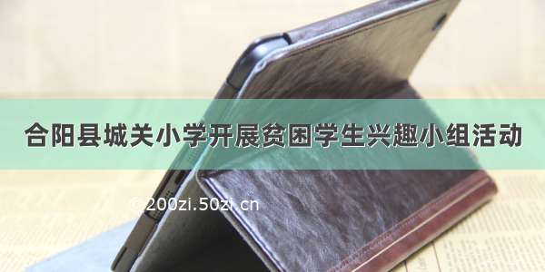 合阳县城关小学开展贫困学生兴趣小组活动