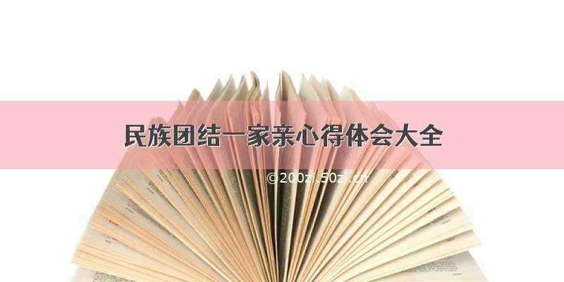 民族团结一家亲心得体会大全