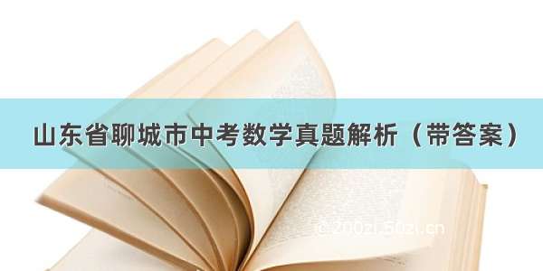 山东省聊城市中考数学真题解析（带答案）