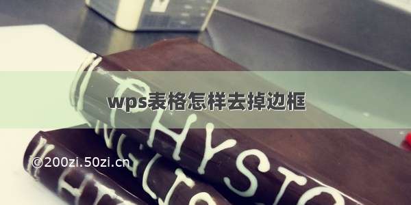 wps表格怎样去掉边框