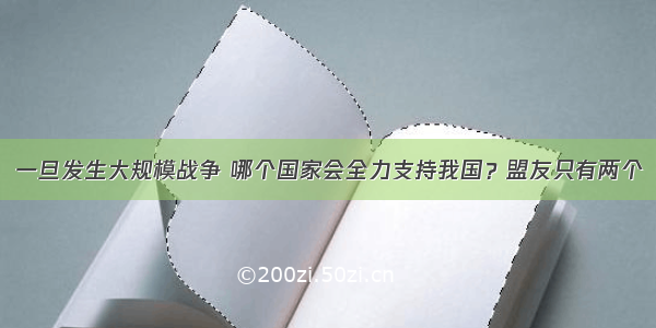 一旦发生大规模战争 哪个国家会全力支持我国？盟友只有两个