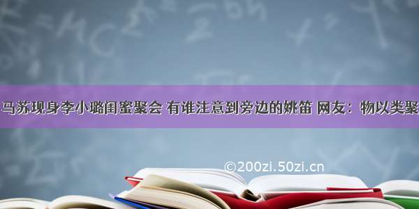 马苏现身李小璐闺蜜聚会 有谁注意到旁边的姚笛 网友：物以类聚