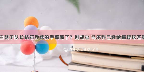 白胡子队长钻石乔兹的手臂断了？别胡扯 马尔科已经给猫蝮蛇答案