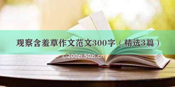 观察含羞草作文范文300字（精选3篇）