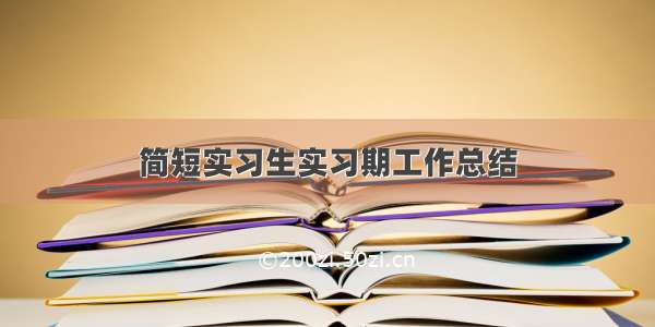 简短实习生实习期工作总结