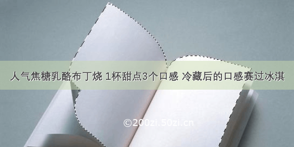 人气焦糖乳酪布丁烧 1杯甜点3个口感 冷藏后的口感赛过冰淇