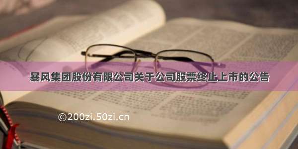 暴风集团股份有限公司关于公司股票终止上市的公告