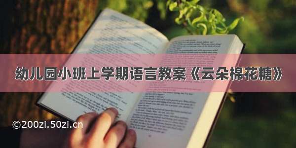 幼儿园小班上学期语言教案《云朵棉花糖》