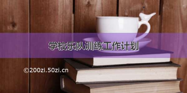 学校乐队训练工作计划