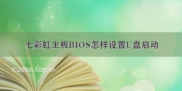 七彩虹主板BIOS怎样设置U盘启动