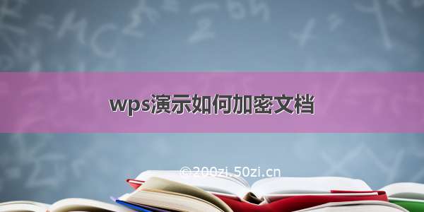 wps演示如何加密文档