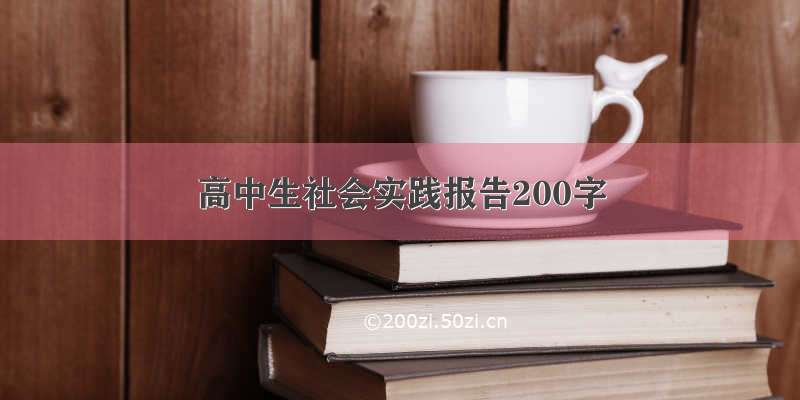 高中生社会实践报告200字