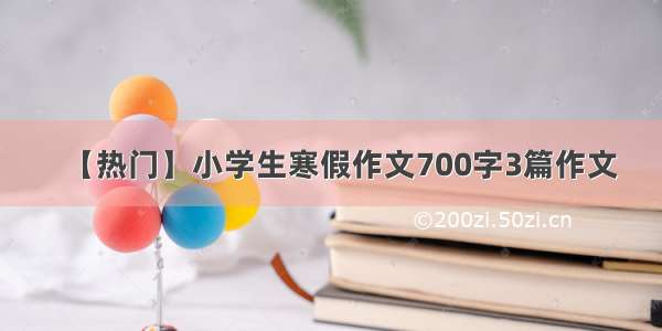 【热门】小学生寒假作文700字3篇作文