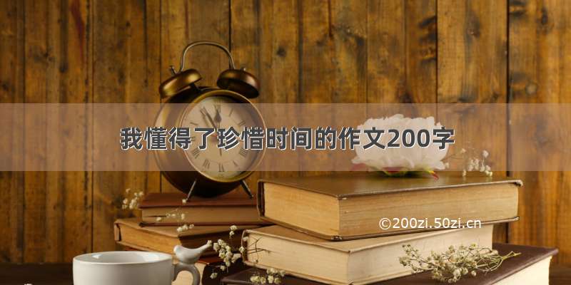 我懂得了珍惜时间的作文200字