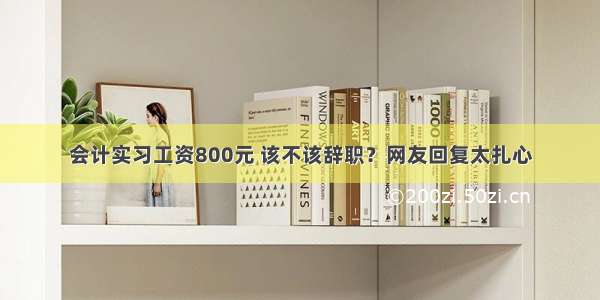 会计实习工资800元 该不该辞职？网友回复太扎心