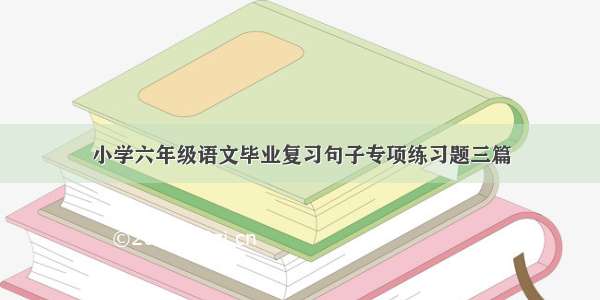 小学六年级语文毕业复习句子专项练习题三篇