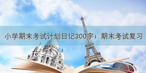 小学期末考试计划日记300字：期末考试复习