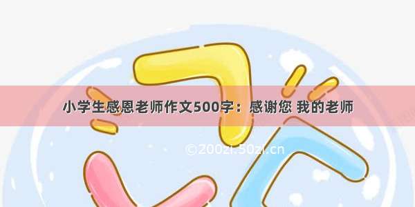 小学生感恩老师作文500字：感谢您 我的老师