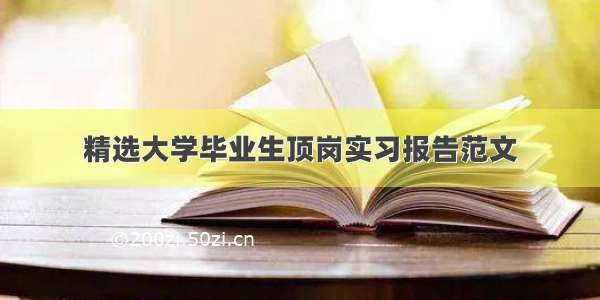 精选大学毕业生顶岗实习报告范文