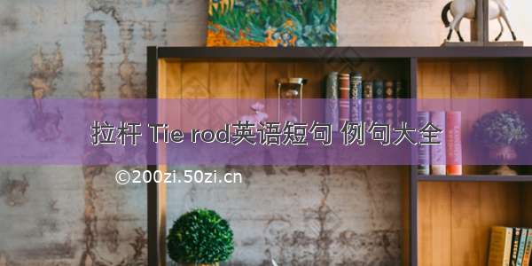 拉杆 Tie rod英语短句 例句大全