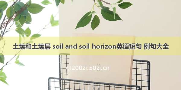 土壤和土壤层 soil and soil horizon英语短句 例句大全