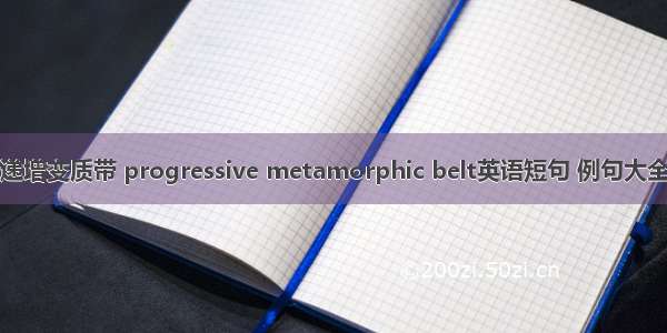 递增变质带 progressive metamorphic belt英语短句 例句大全