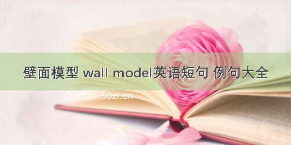 壁面模型 wall model英语短句 例句大全