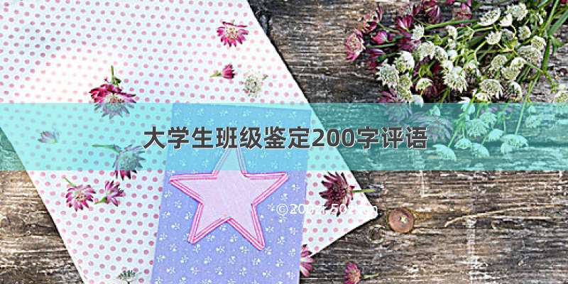 大学生班级鉴定200字评语