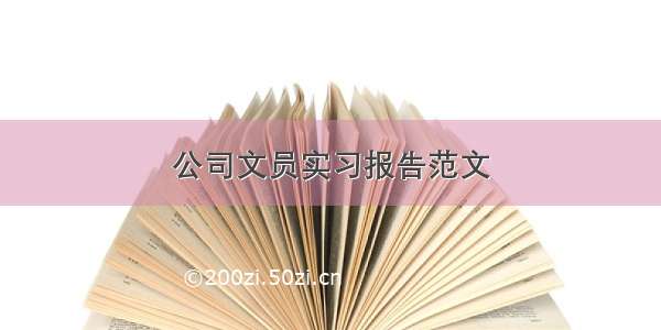 公司文员实习报告范文