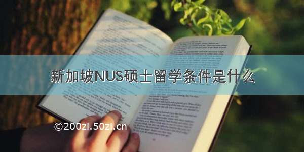 新加坡NUS硕士留学条件是什么