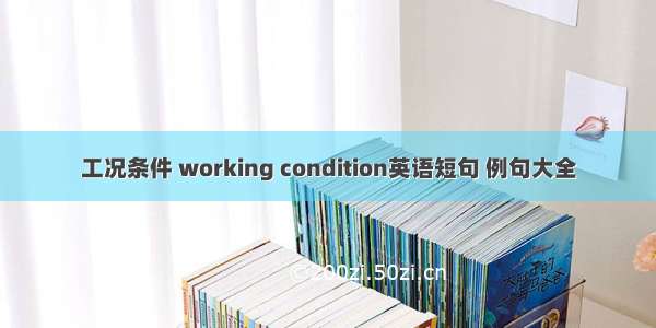 工况条件 working condition英语短句 例句大全