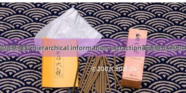 分层信息提取 hierarchical information extraction英语短句 例句大全