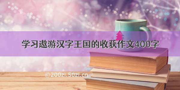 学习遨游汉字王国的收获作文400字