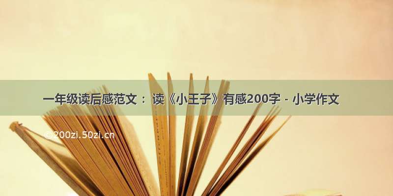 一年级读后感范文 ：读《小王子》有感200字 - 小学作文