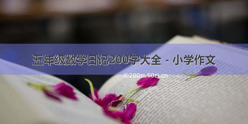 五年级数学日记200字大全 - 小学作文