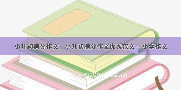 小升初满分作文：小升初满分作文优秀范文 - 小学作文